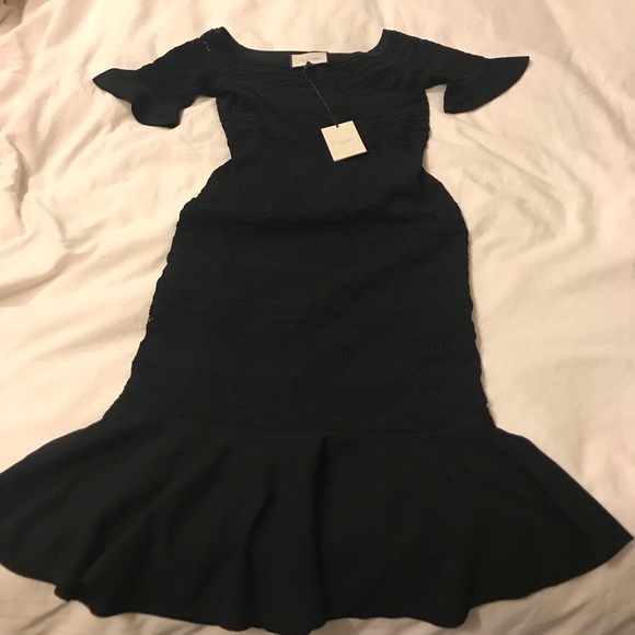 Alexis Sheira Off the Shoulder Knit Midi Dress L - Picture 4 of 8